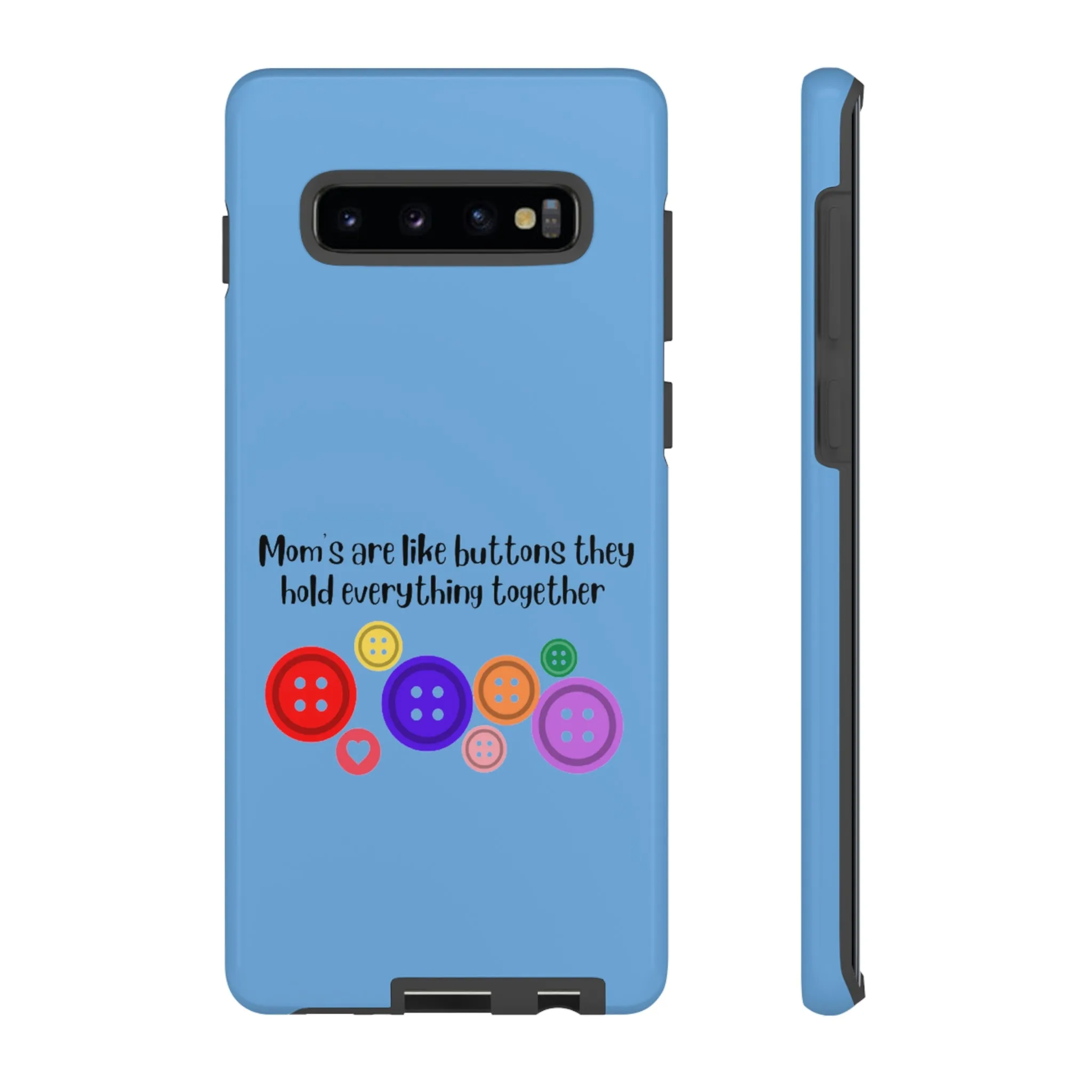 mom buttons blue Tough Cases