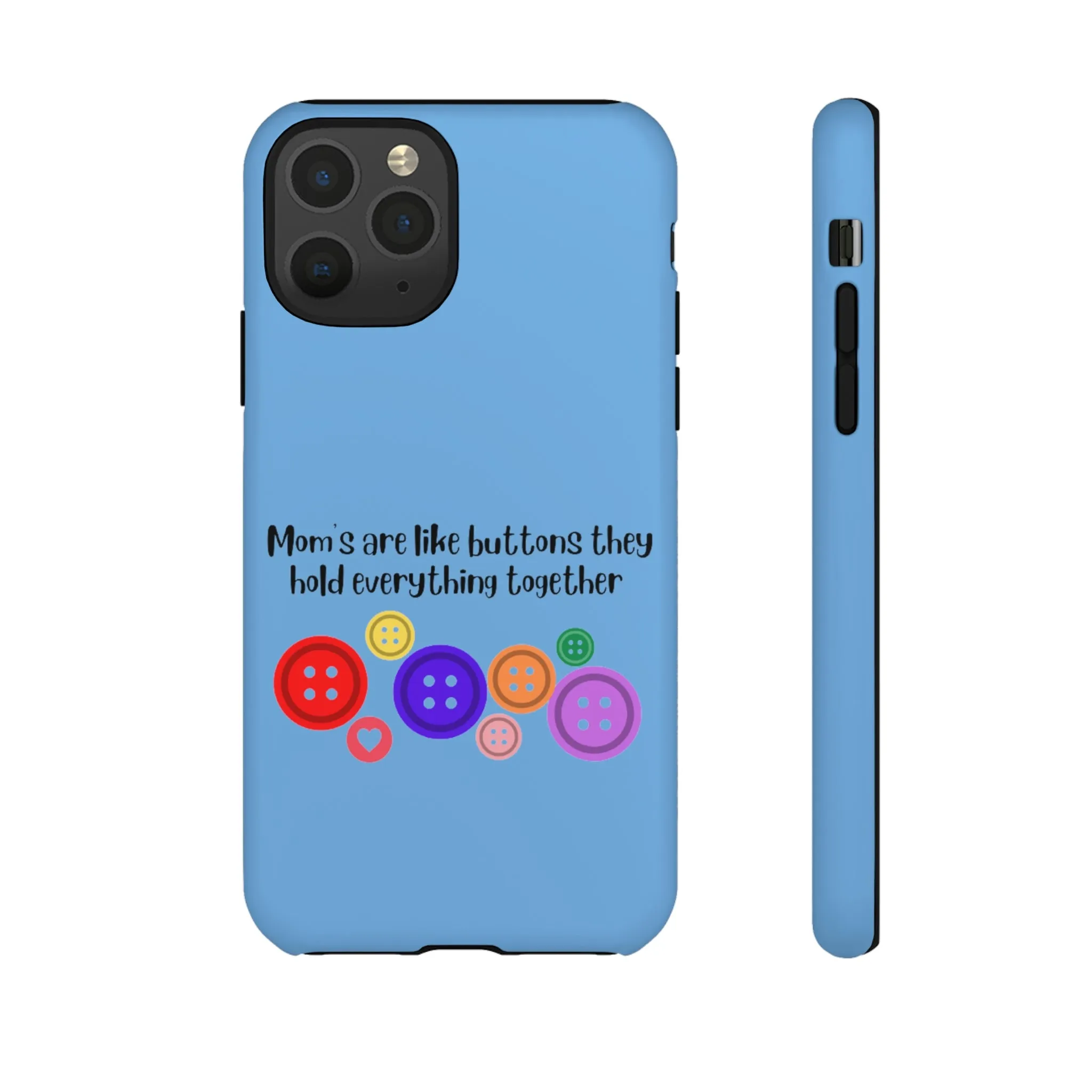 mom buttons blue Tough Cases