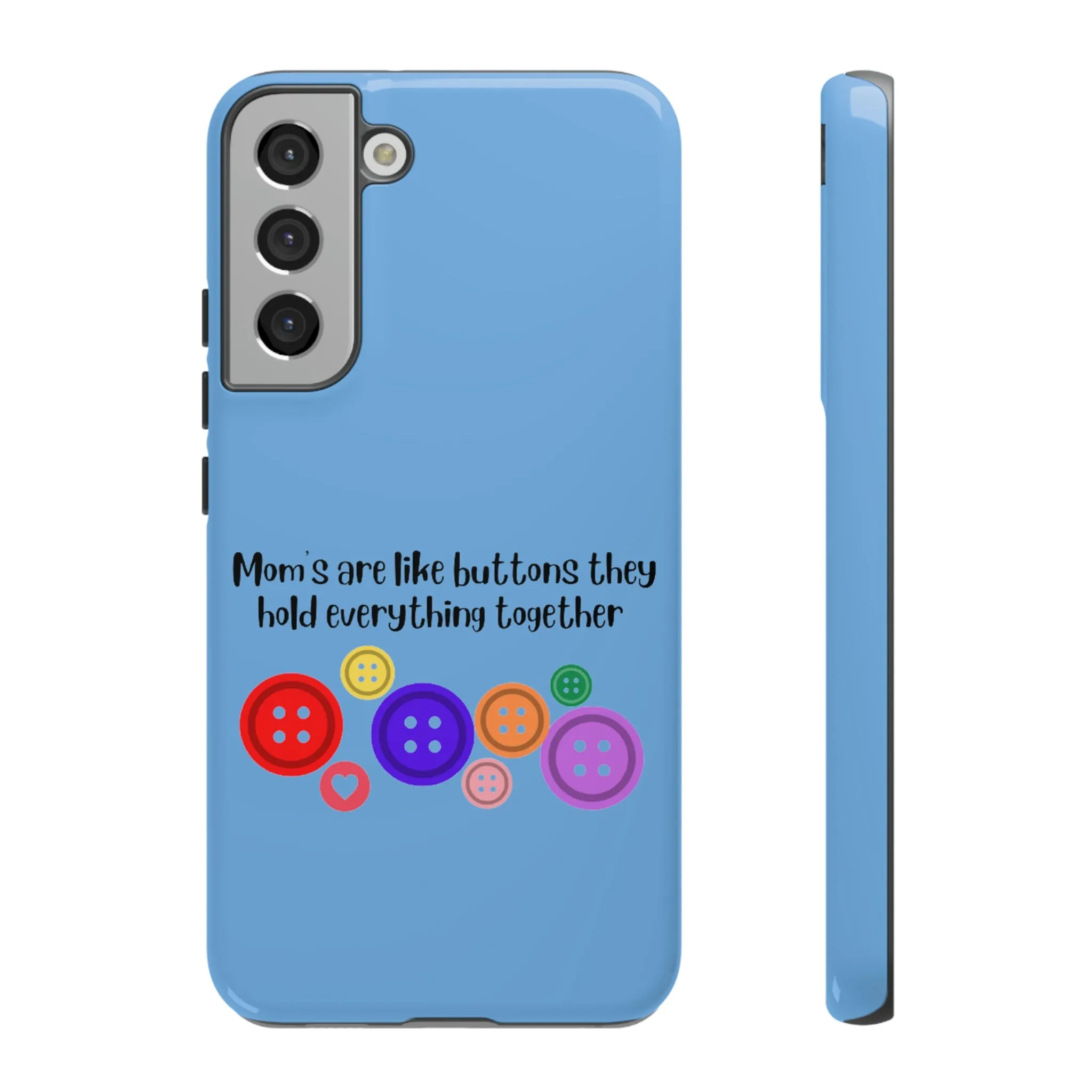 mom buttons blue Tough Cases