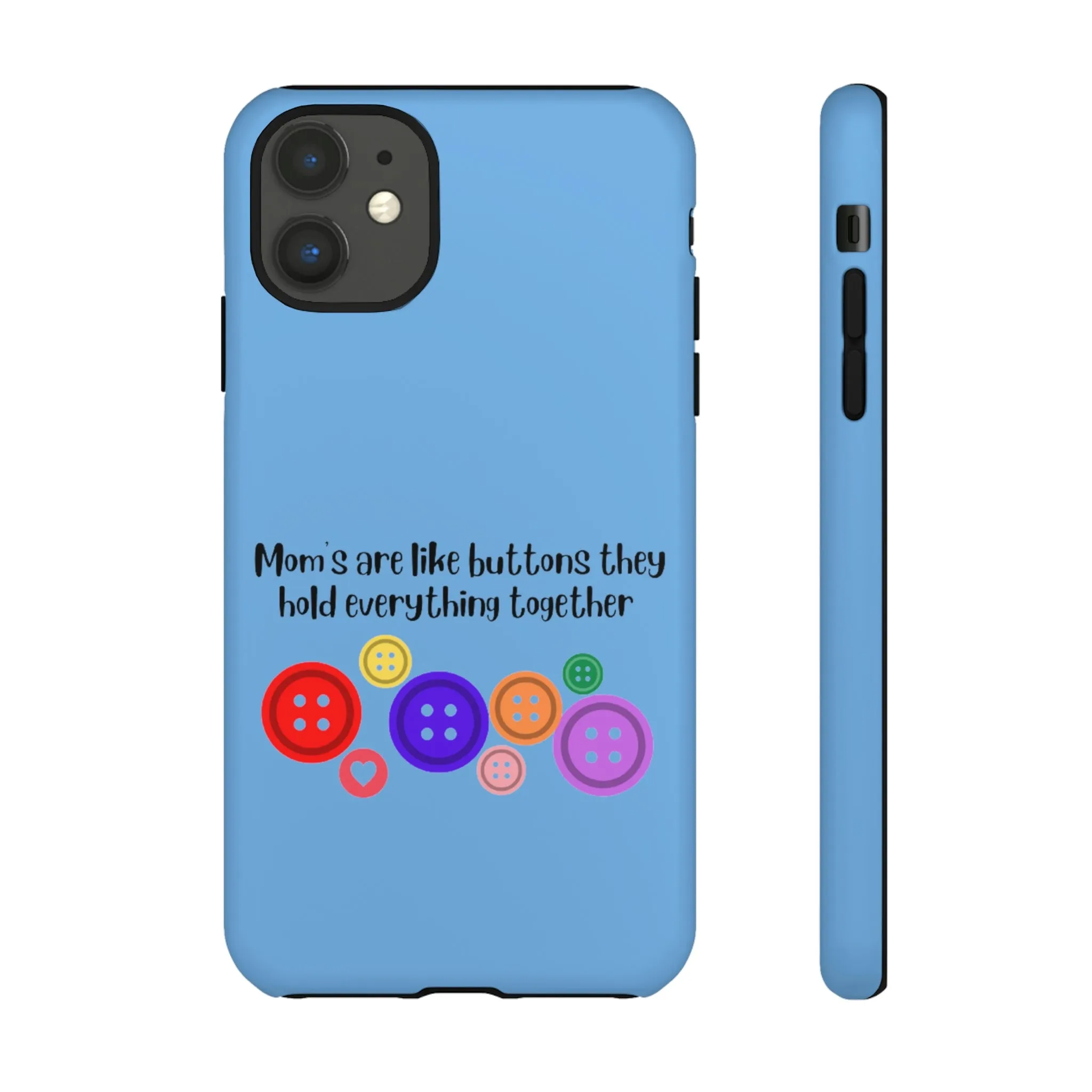 mom buttons blue Tough Cases