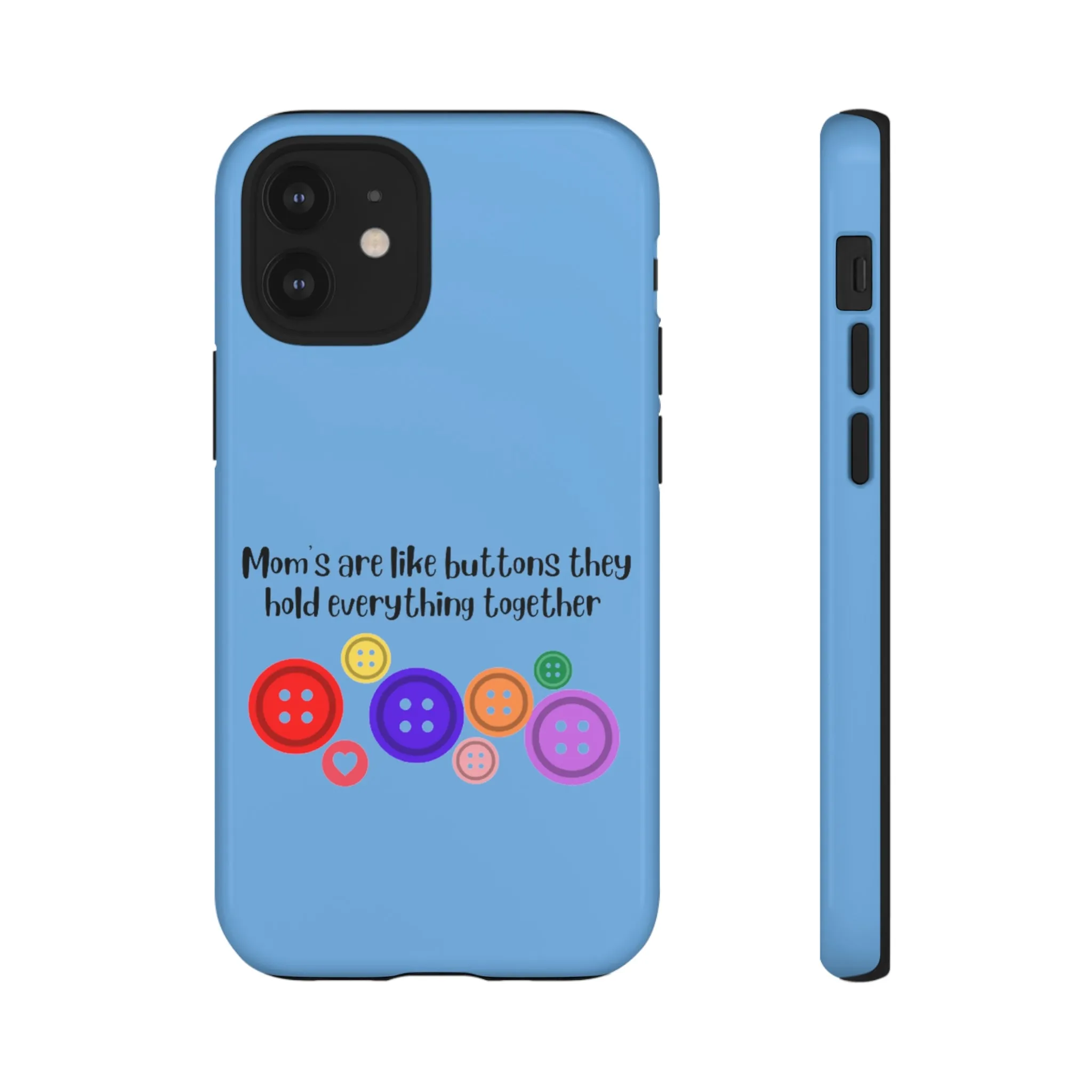 mom buttons blue Tough Cases