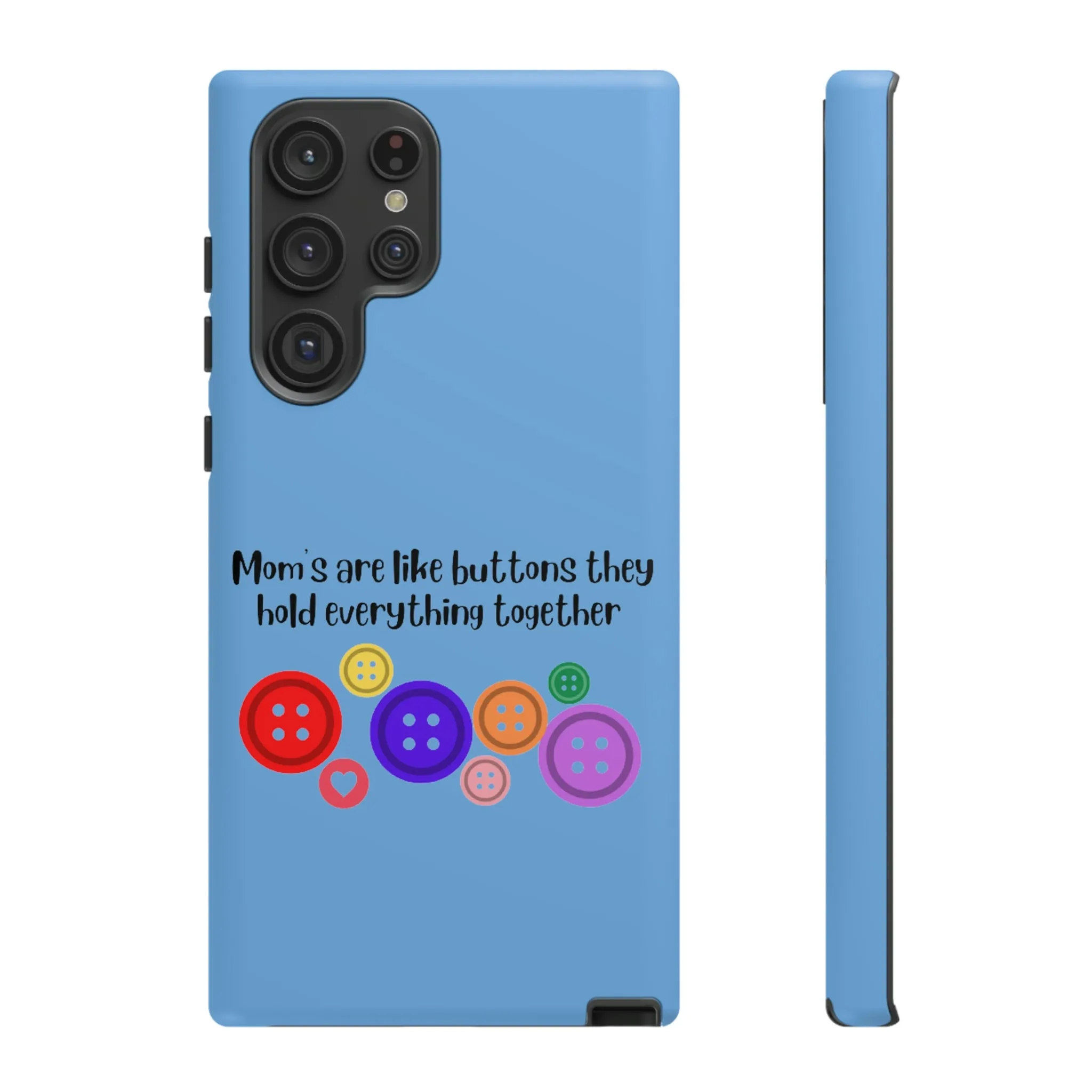 mom buttons blue Tough Cases