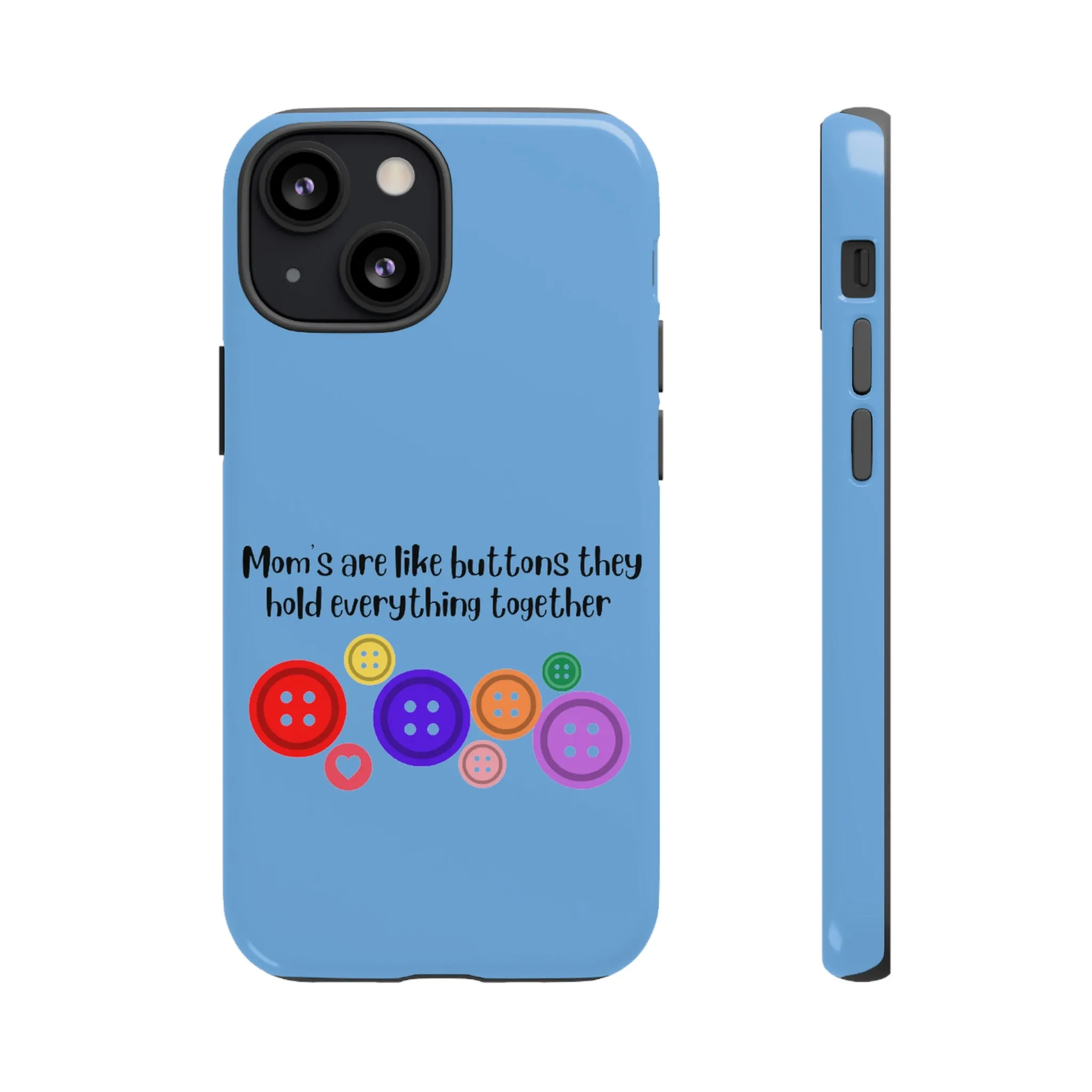 mom buttons blue Tough Cases