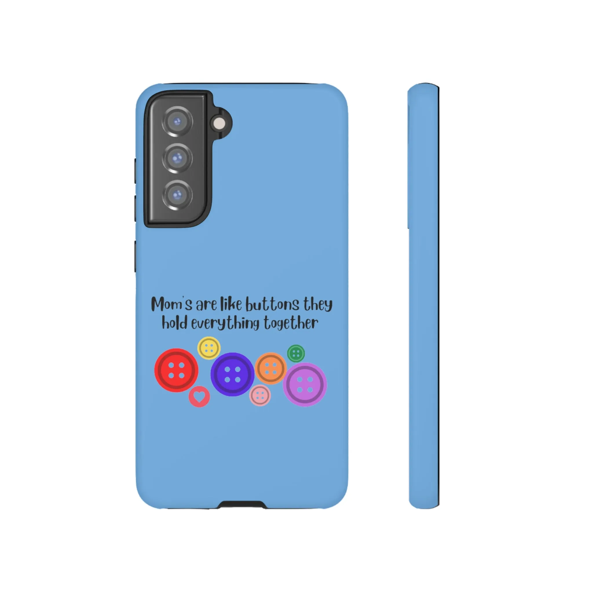 mom buttons blue Tough Cases