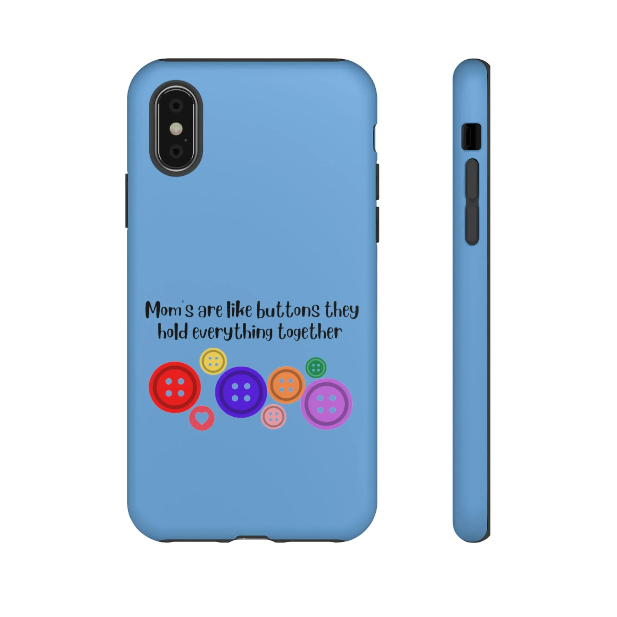 mom buttons blue Tough Cases