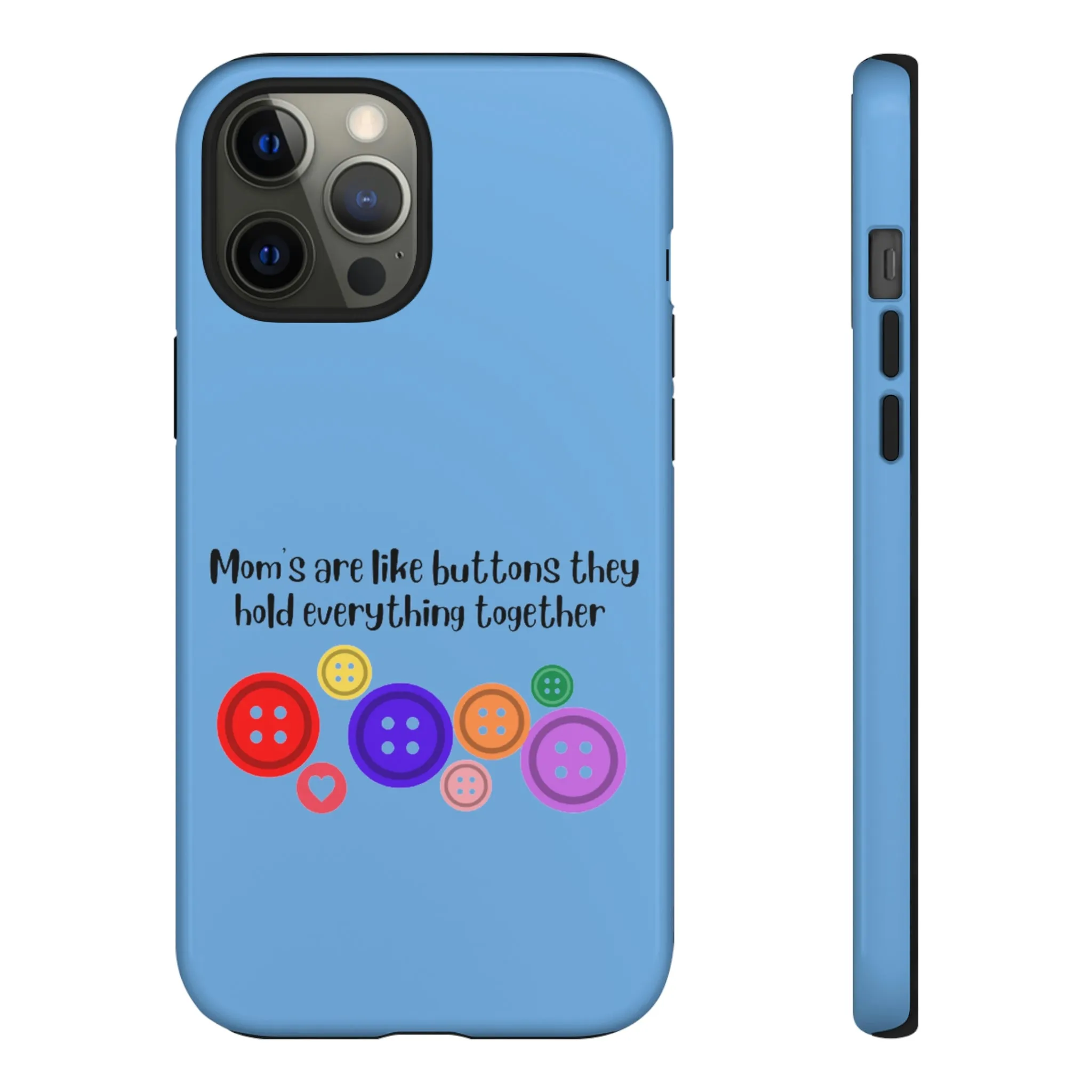 mom buttons blue Tough Cases