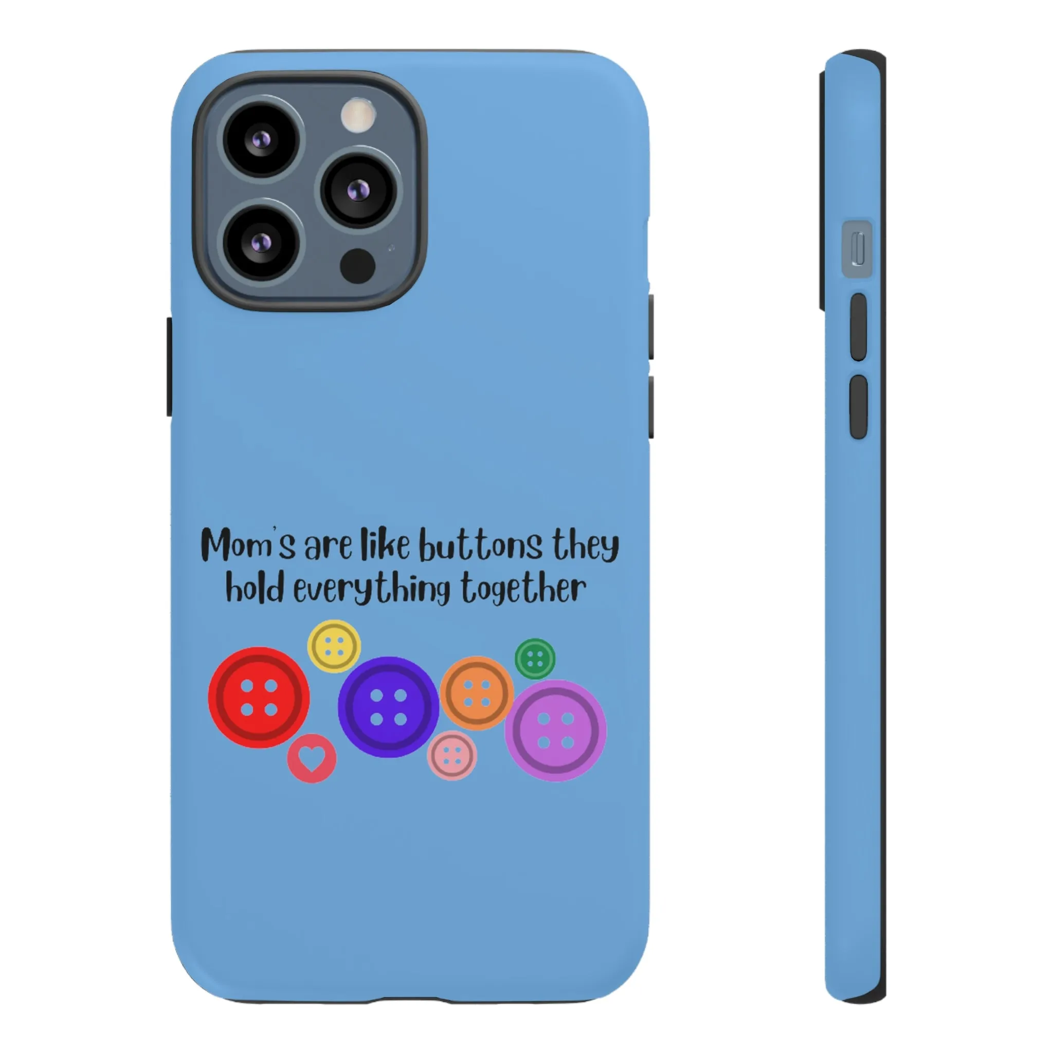 mom buttons blue Tough Cases