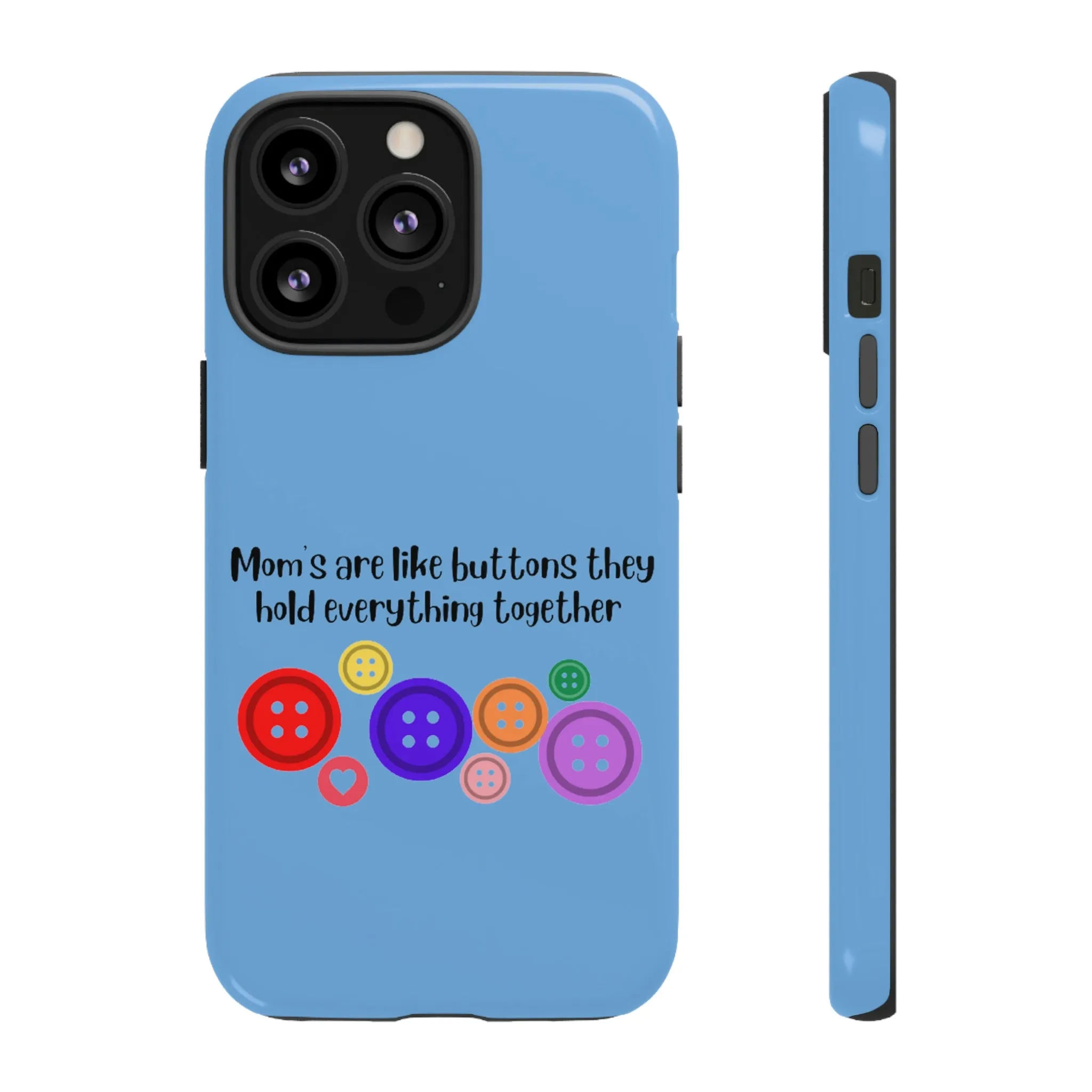 mom buttons blue Tough Cases