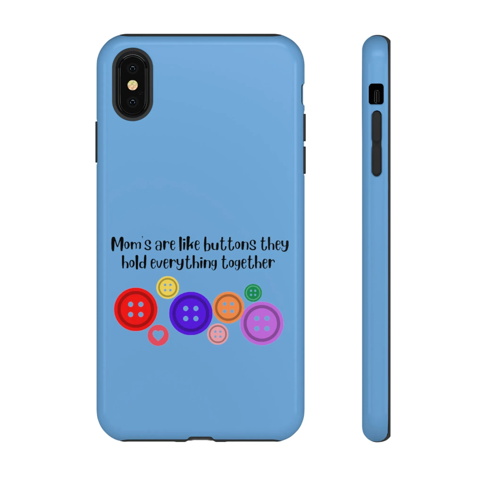 mom buttons blue Tough Cases