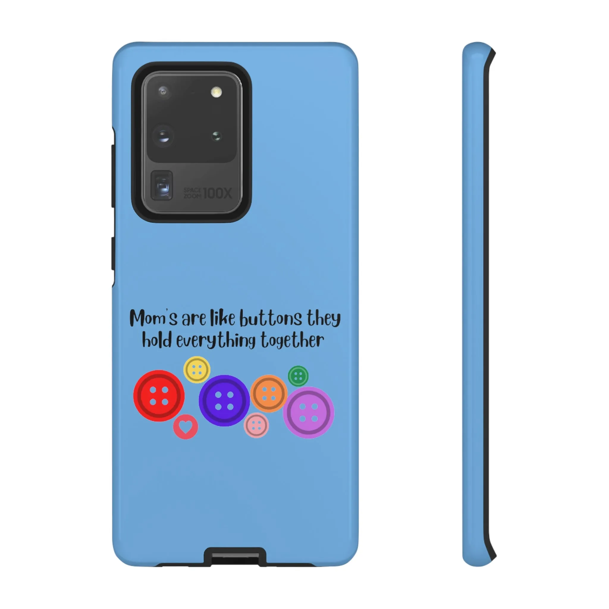 mom buttons blue Tough Cases