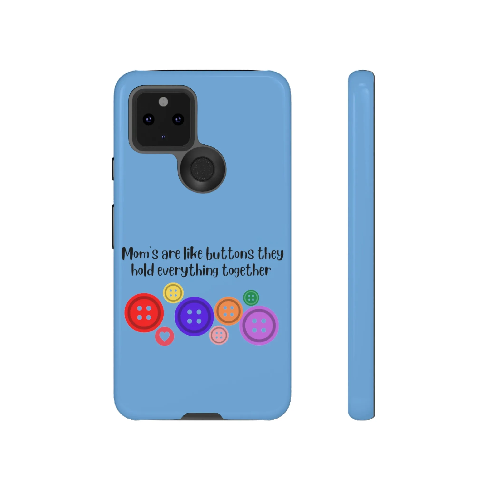 mom buttons blue Tough Cases