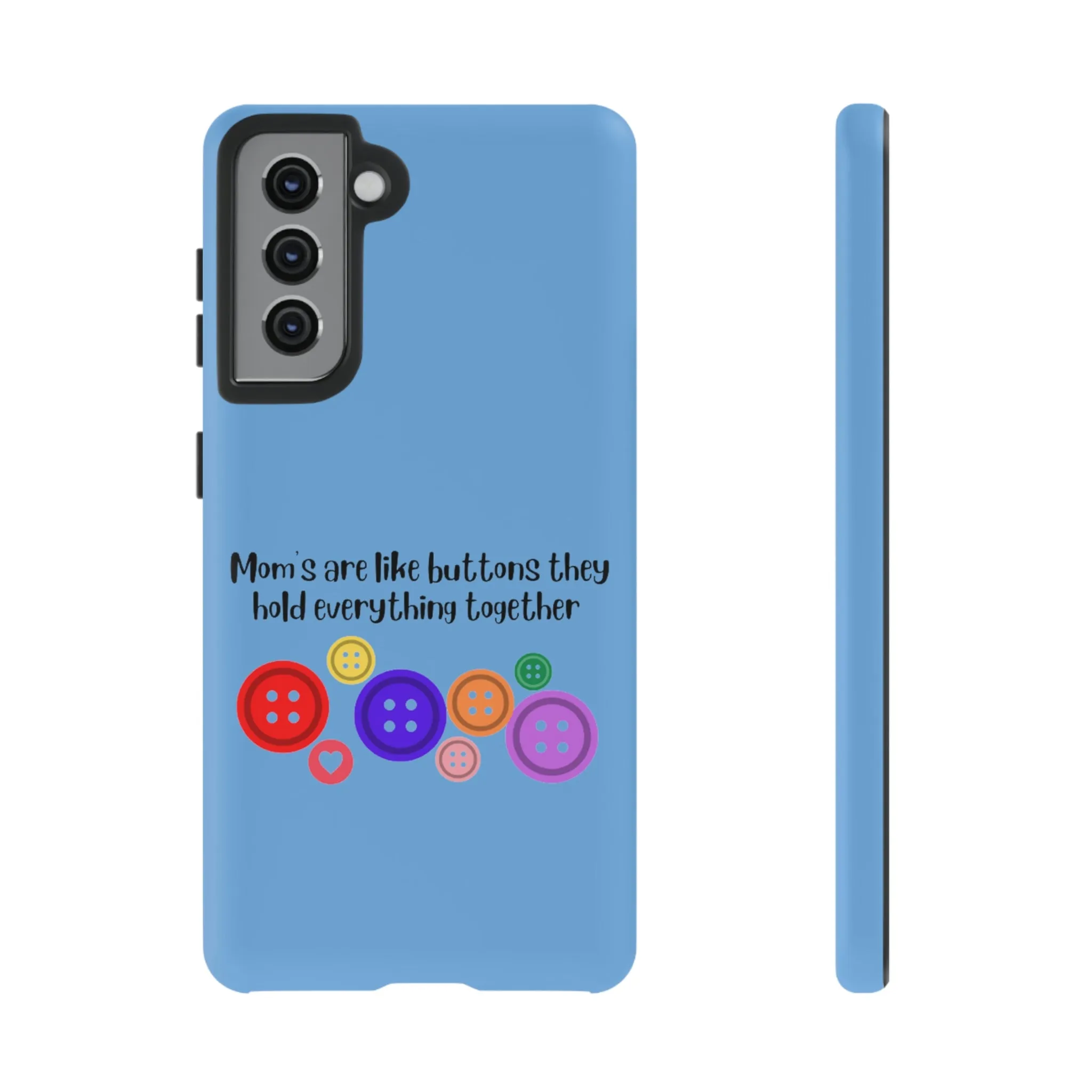 mom buttons blue Tough Cases