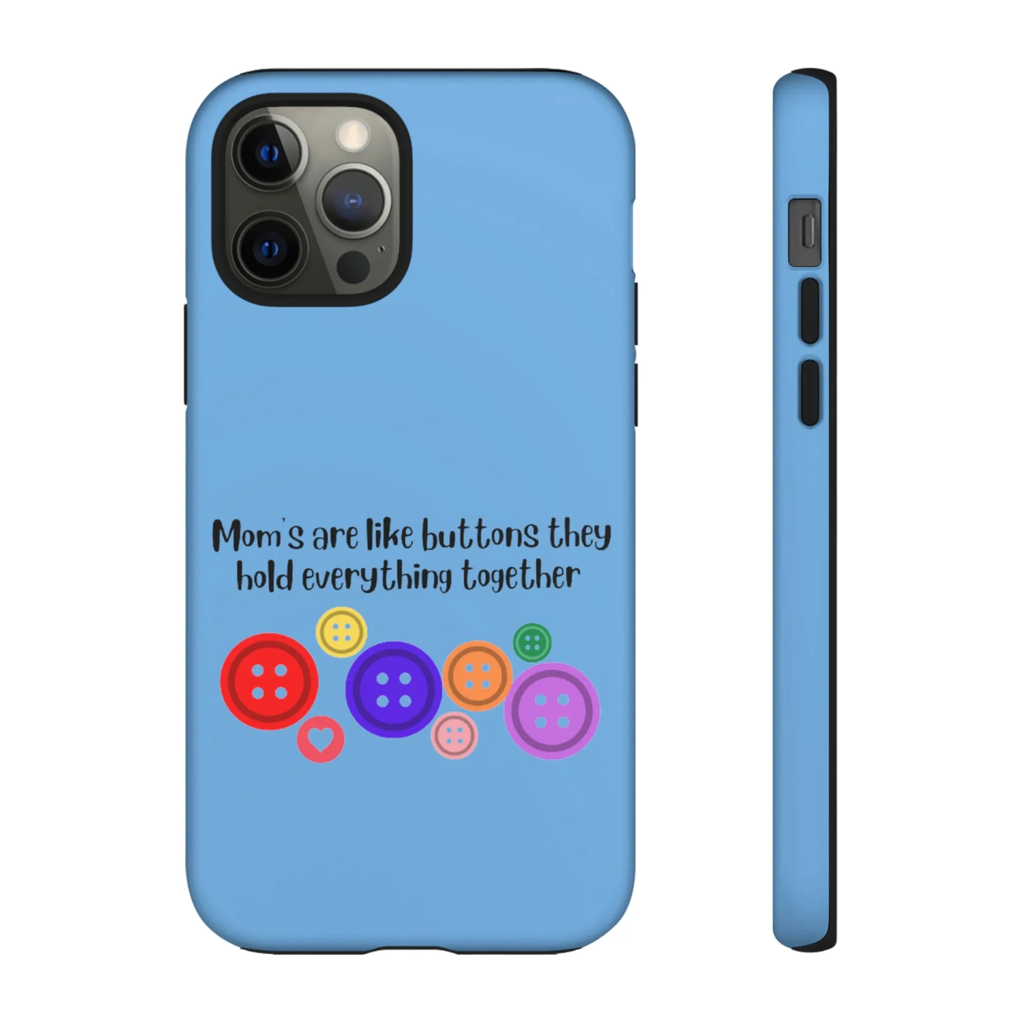 mom buttons blue Tough Cases