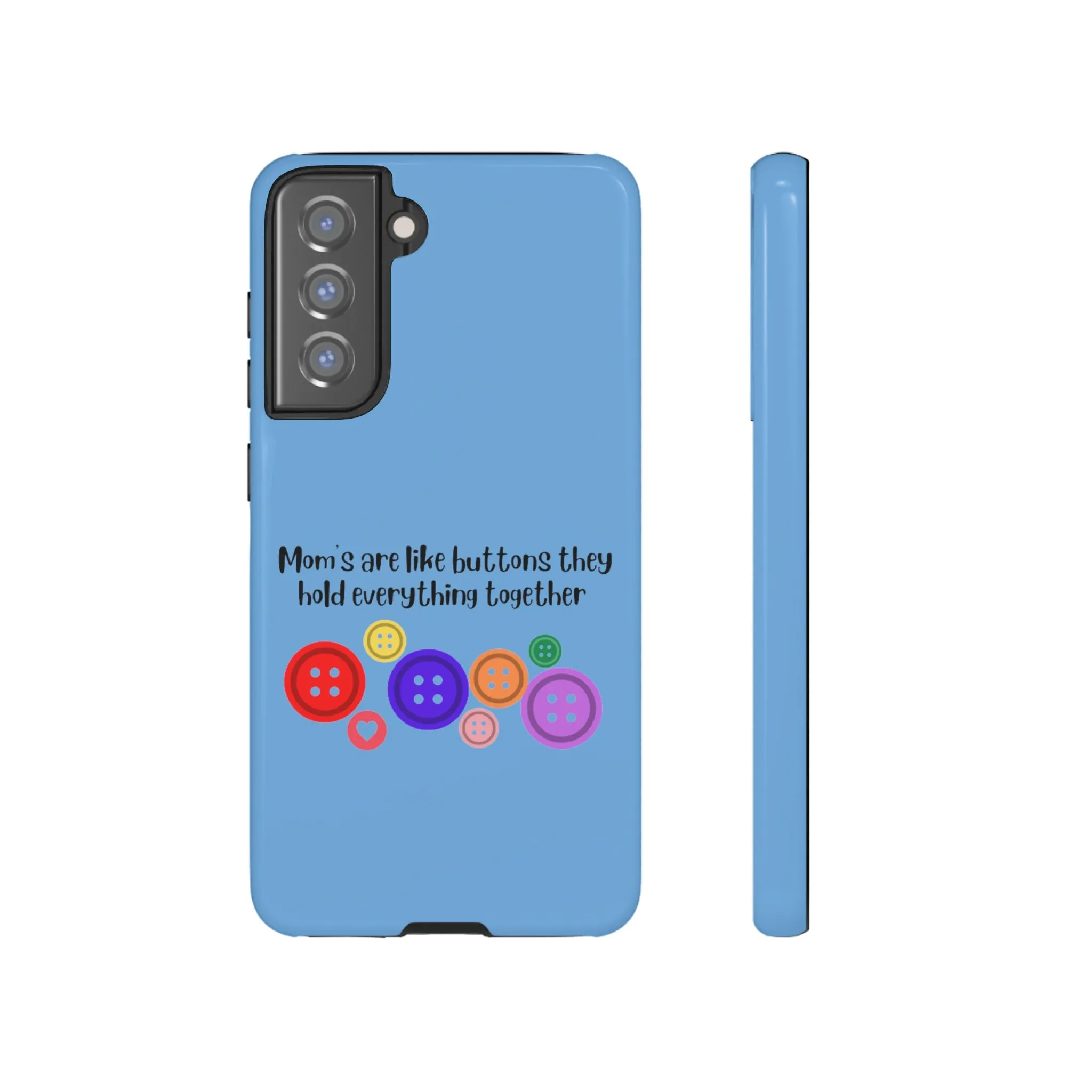 mom buttons blue Tough Cases