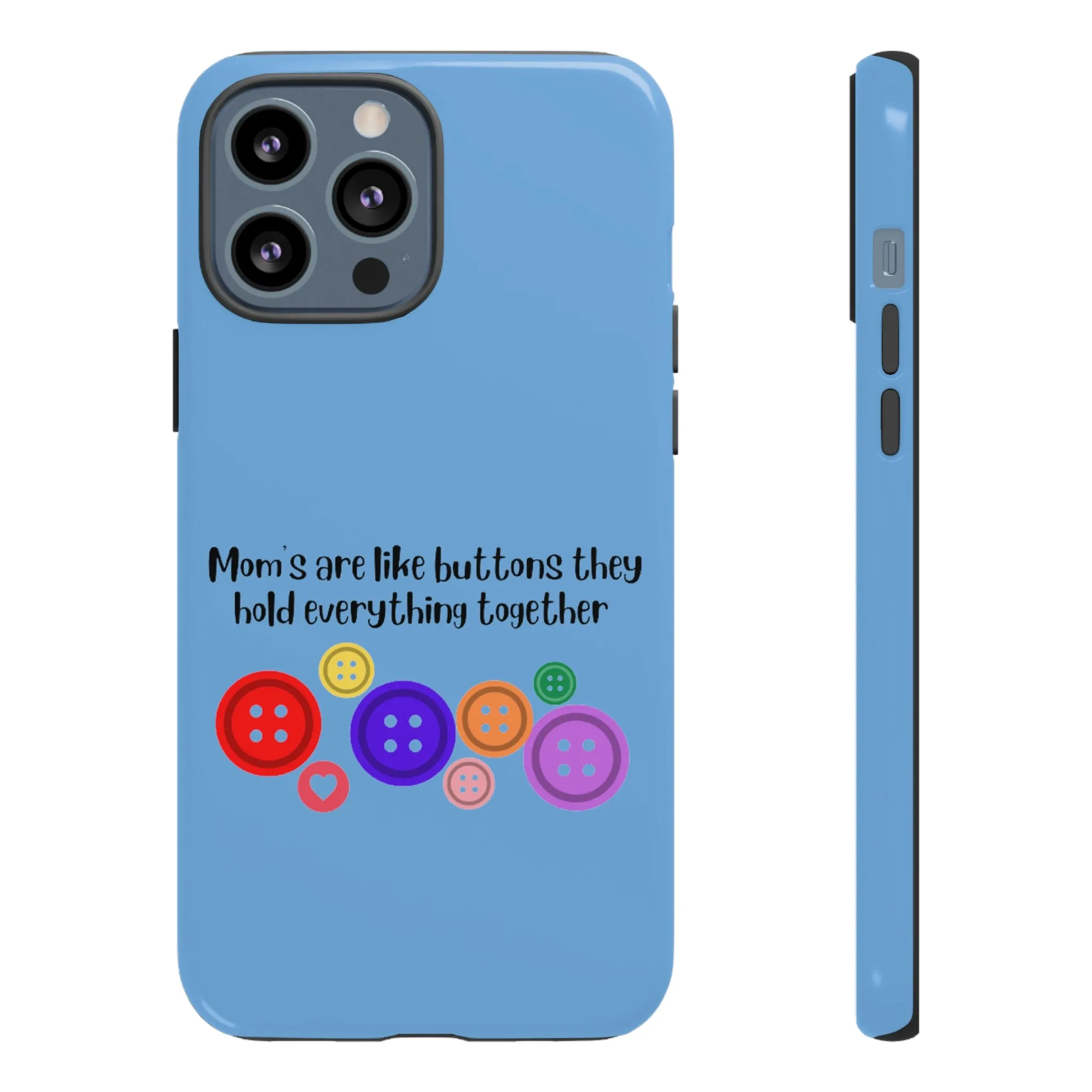 mom buttons blue Tough Cases