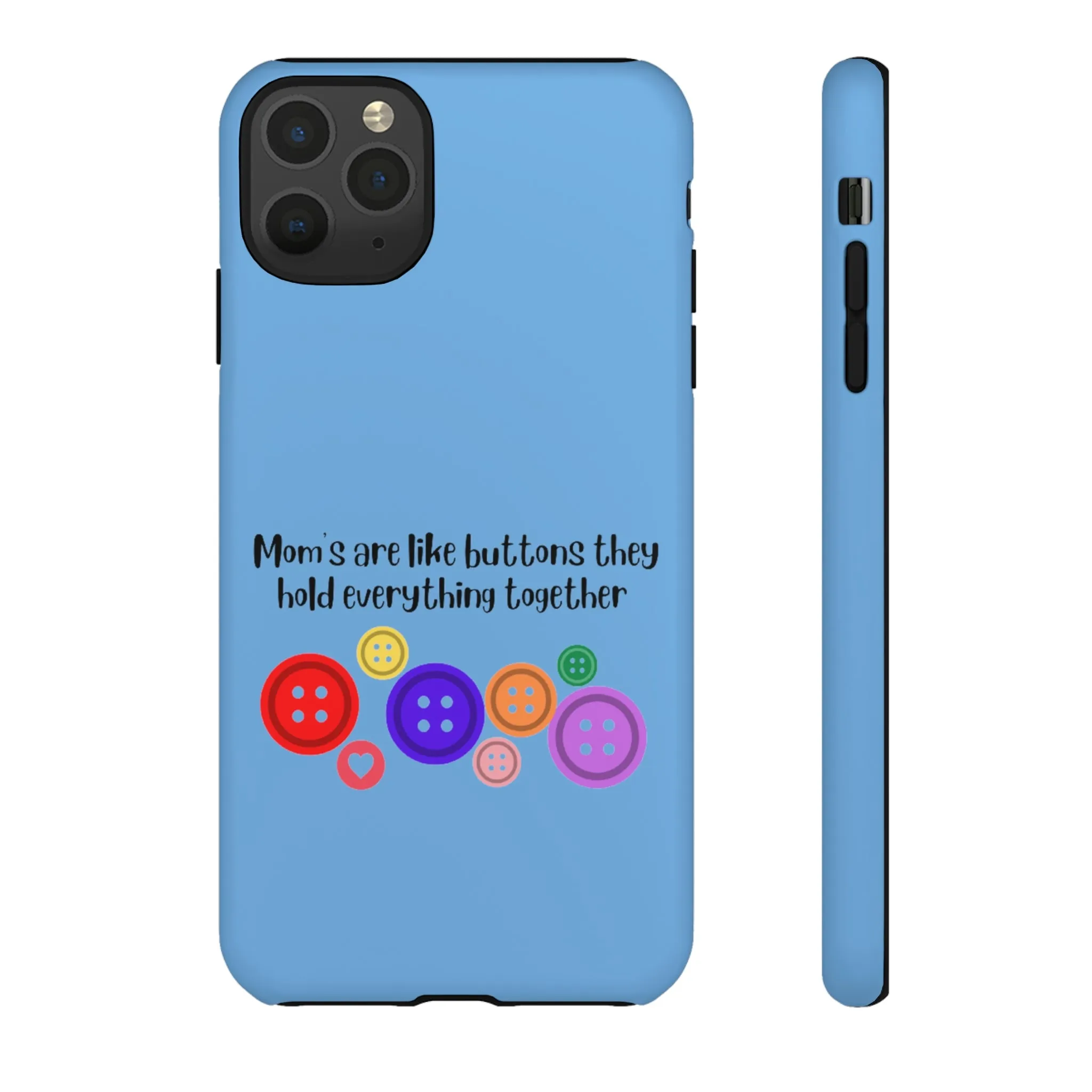 mom buttons blue Tough Cases