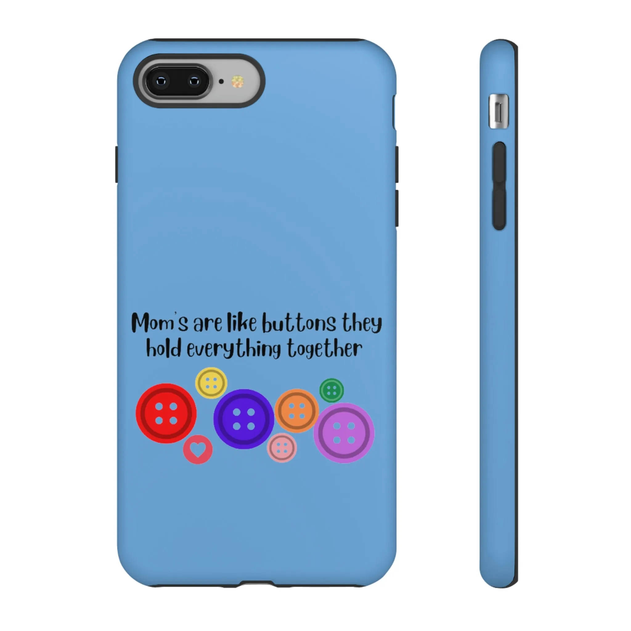 mom buttons blue Tough Cases