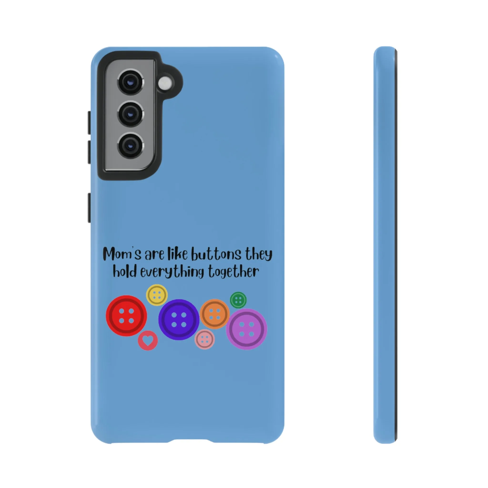 mom buttons blue Tough Cases