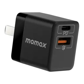 MOMAX UM36 Compact 20W PD USB-C & USB Fast Charger with 90-Degree Folding Pins, CN Plug