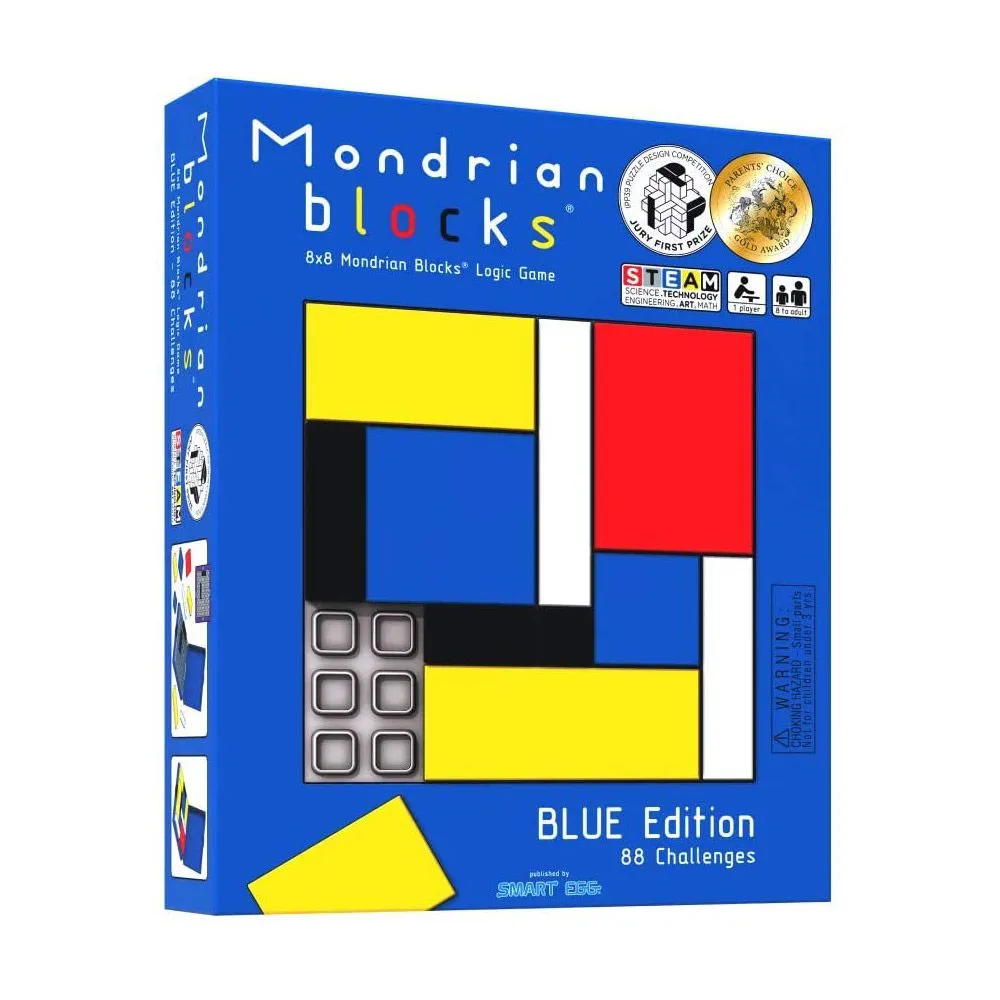 Mondrian Blocks Puzzle Game Blue