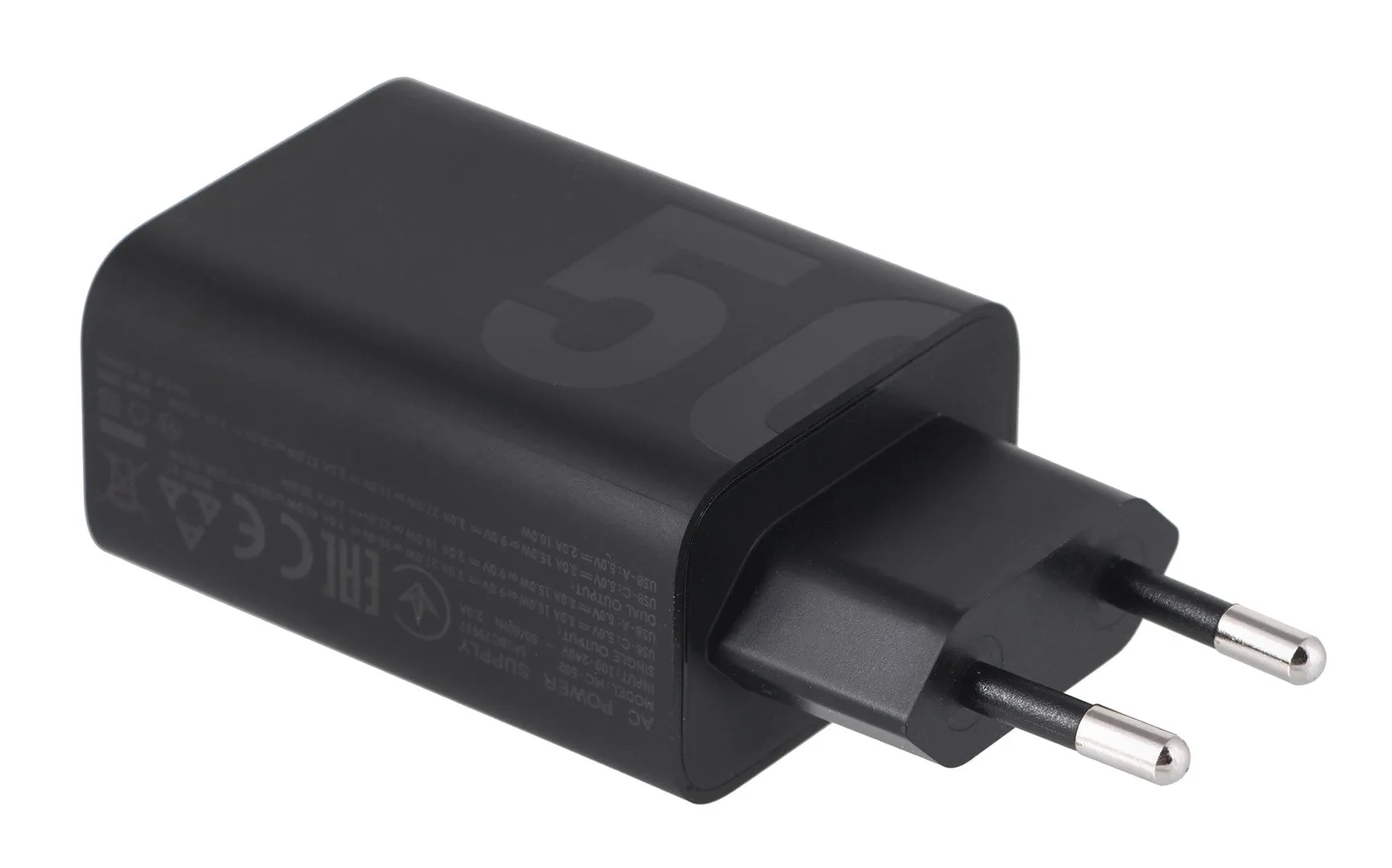 Motorola Charger Turbopower 50W Duo Usb-C   Usb-A  W/ Usb-C Cable, Black