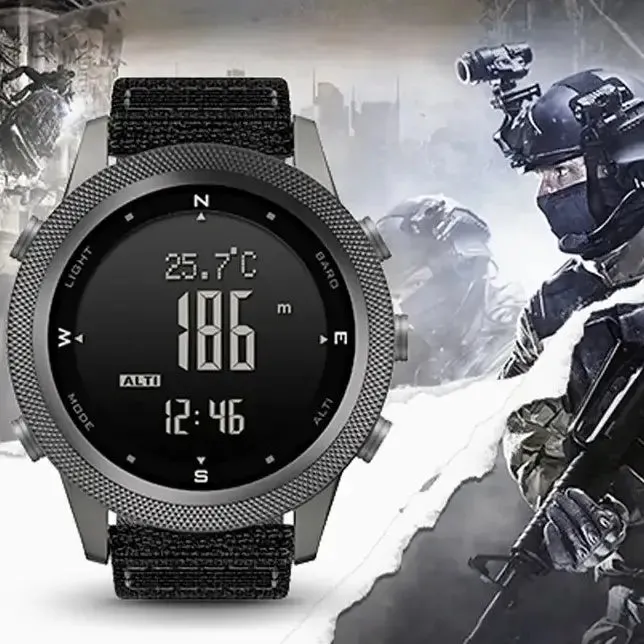 MWC Digital Military Watch with Digital Barometer, Altimeter, Dual Time Zones, Compass and Step Counter