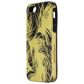 Nanette Lepore Dual Layer Case for iPhone 5/5S/SE - Black and Gold - Feathers