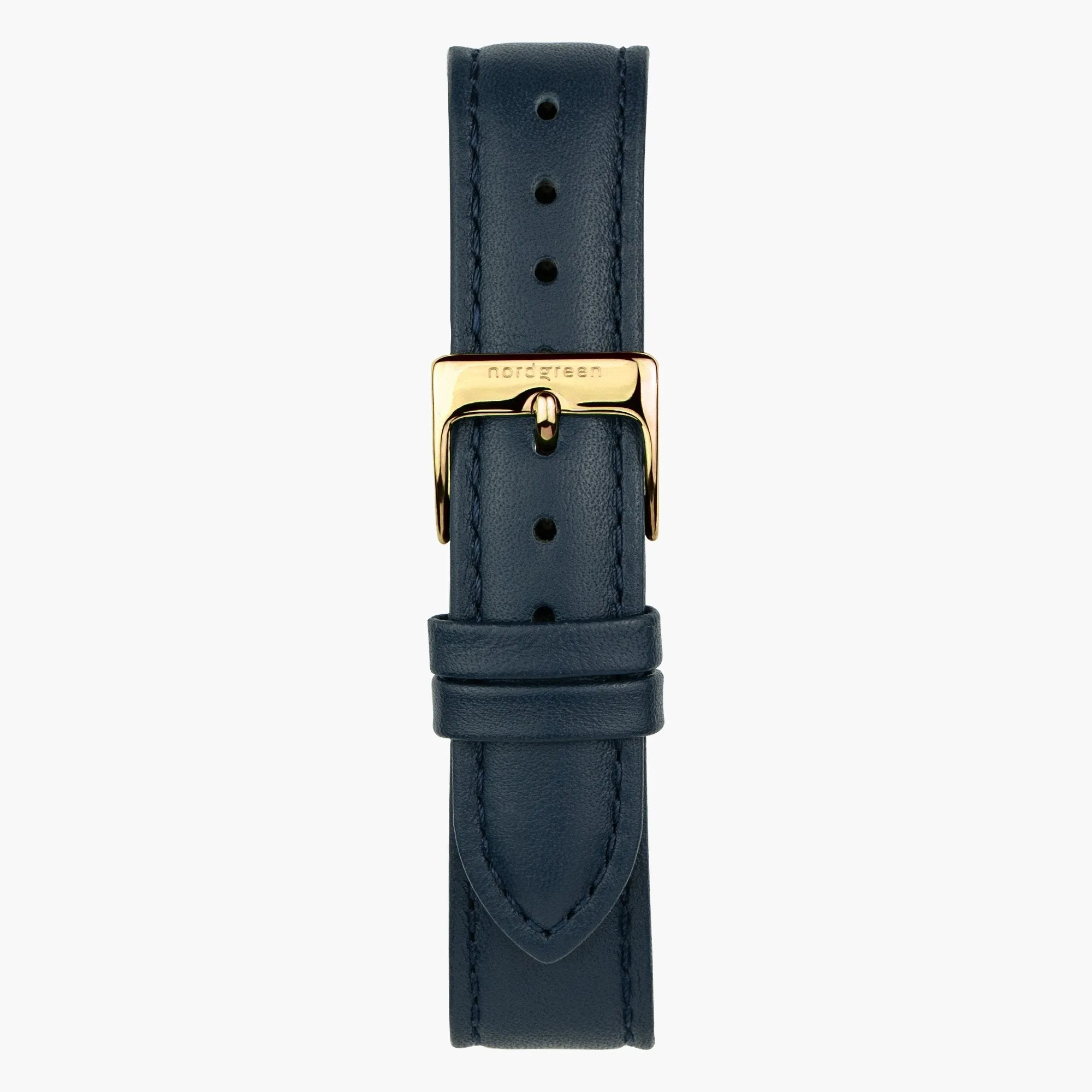 Navy Leather watch Strap - Gold - 32mm