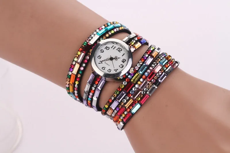 New Style Fashion Women Dress Watches Quartz Colorful Flannel Leather Luxury Gift Children Casual High Quality