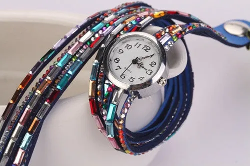 New Style Fashion Women Dress Watches Quartz Colorful Flannel Leather Luxury Gift Children Casual High Quality