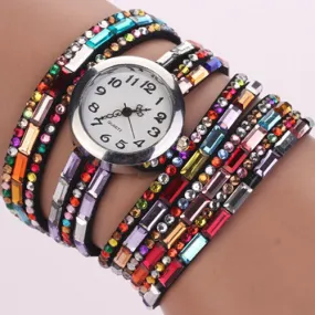 New Style Fashion Women Dress Watches Quartz Colorful Flannel Leather Luxury Gift Children Casual High Quality