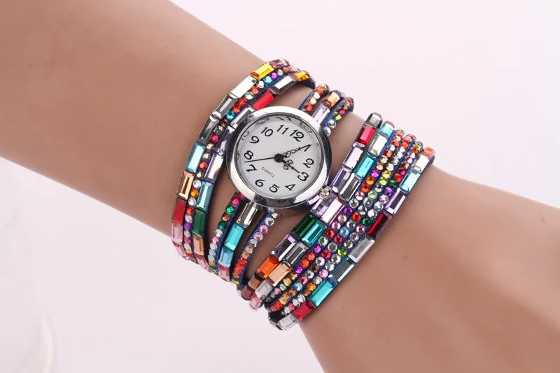 New Style Fashion Women Dress Watches Quartz Colorful Flannel Leather Luxury Gift Children Casual High Quality