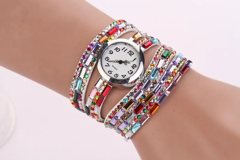 New Style Fashion Women Dress Watches Quartz Colorful Flannel Leather Luxury Gift Children Casual High Quality