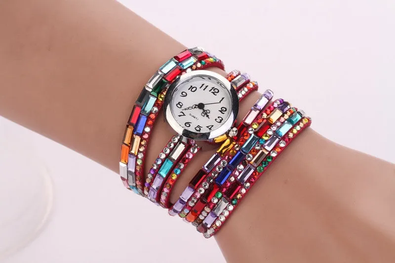 New Style Fashion Women Dress Watches Quartz Colorful Flannel Leather Luxury Gift Children Casual High Quality