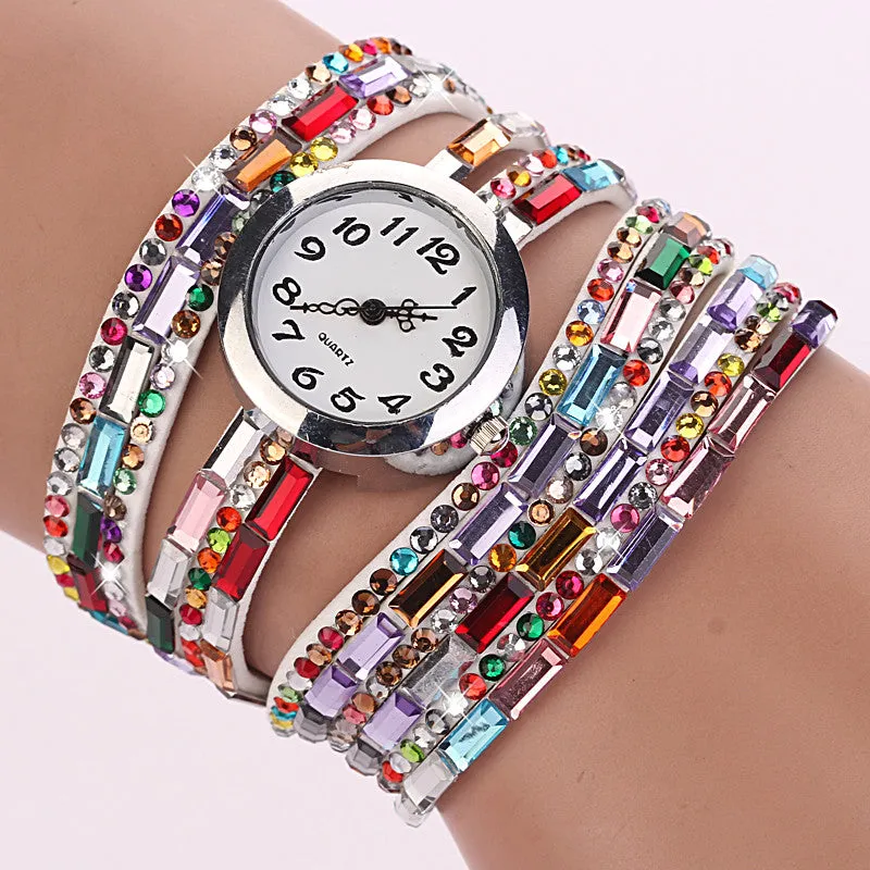 New Style Fashion Women Dress Watches Quartz Colorful Flannel Leather Luxury Gift Children Casual High Quality