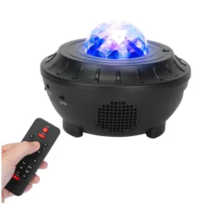 Ocean Wave Star Projector Lamp - RGBW, Wireless Music Speaker, Remote Control - Perfect for Bedroom Ceiling