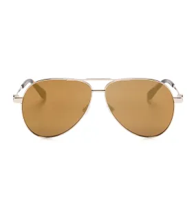 OFF White Unisex Brown Aviator Sunglasses