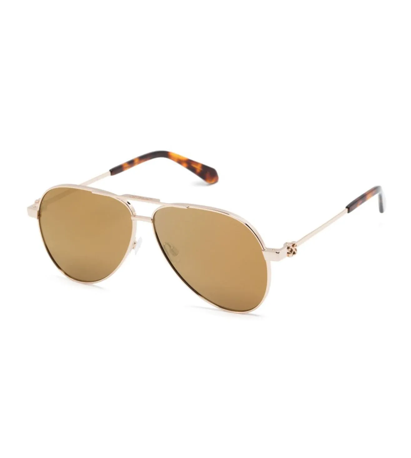 OFF White Unisex Brown Aviator Sunglasses