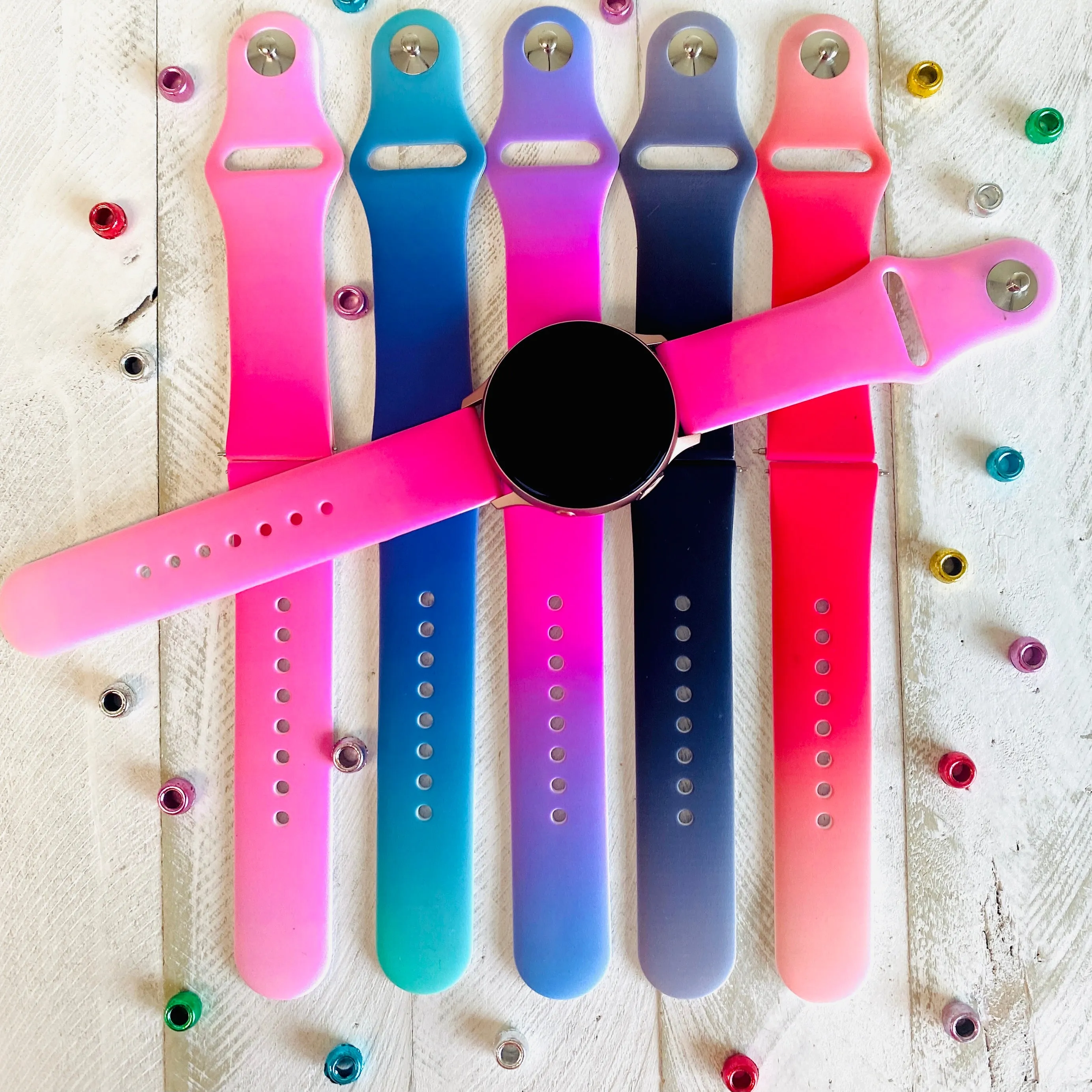 Ombre' Print Silicone Band For Samsung Watch Multiple Colors Available