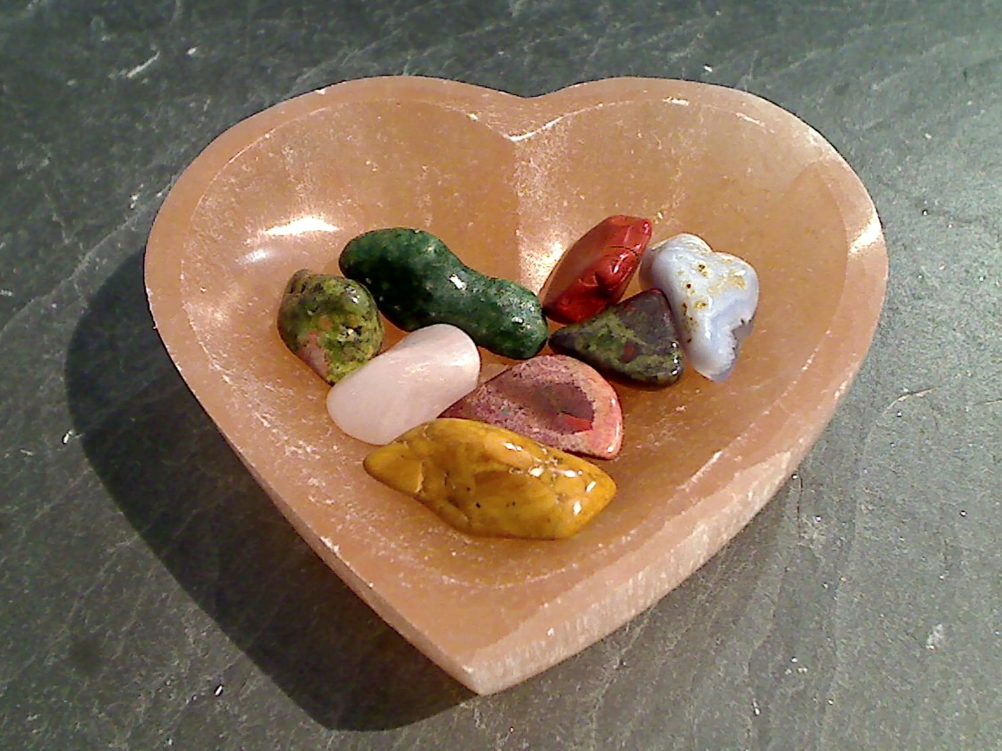 Orange Selenite 4" Heart Shaped Charging Bowl