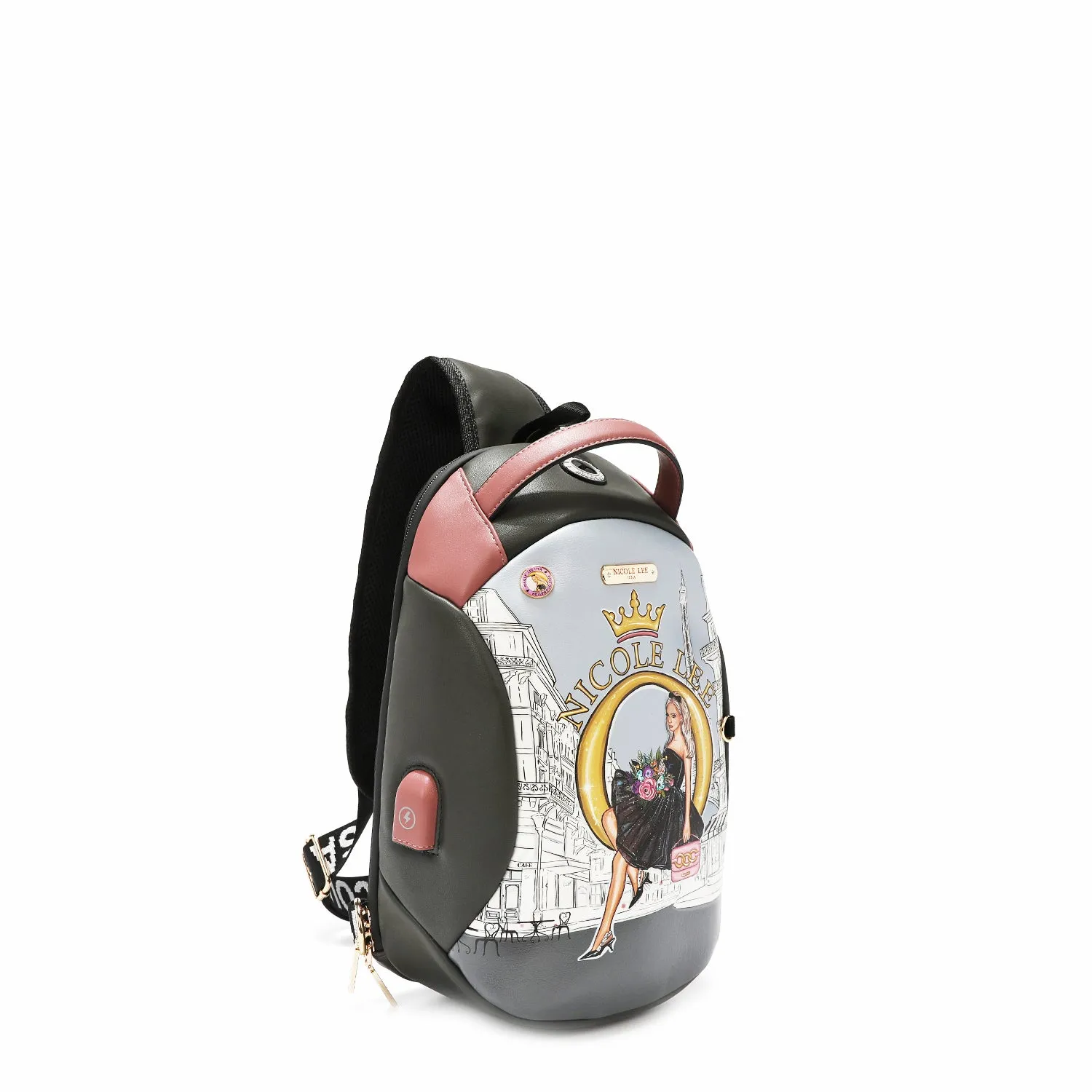 PAULINA SLING BACKPACK WITH USB CHARGING AND EARPHONE PORTS