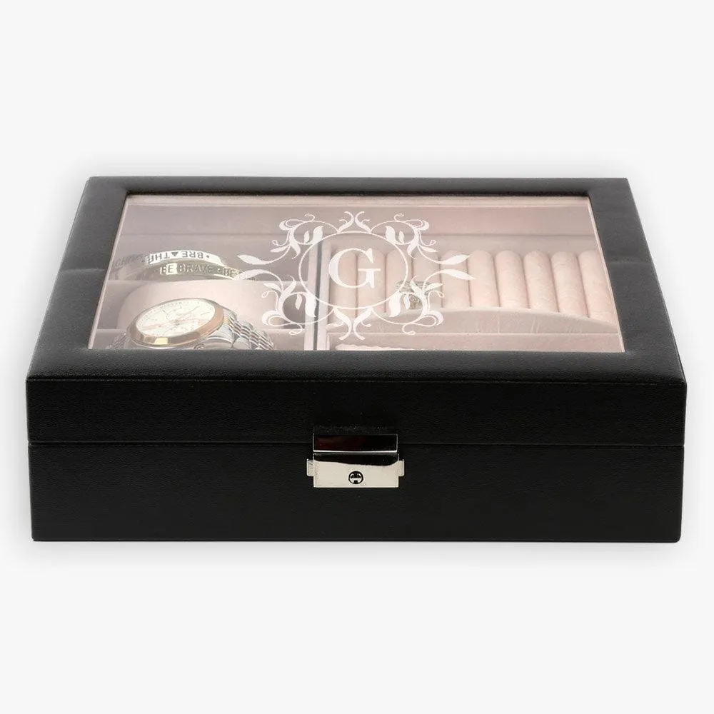 Personalized Initial Watch & Jewelry Accessories Case