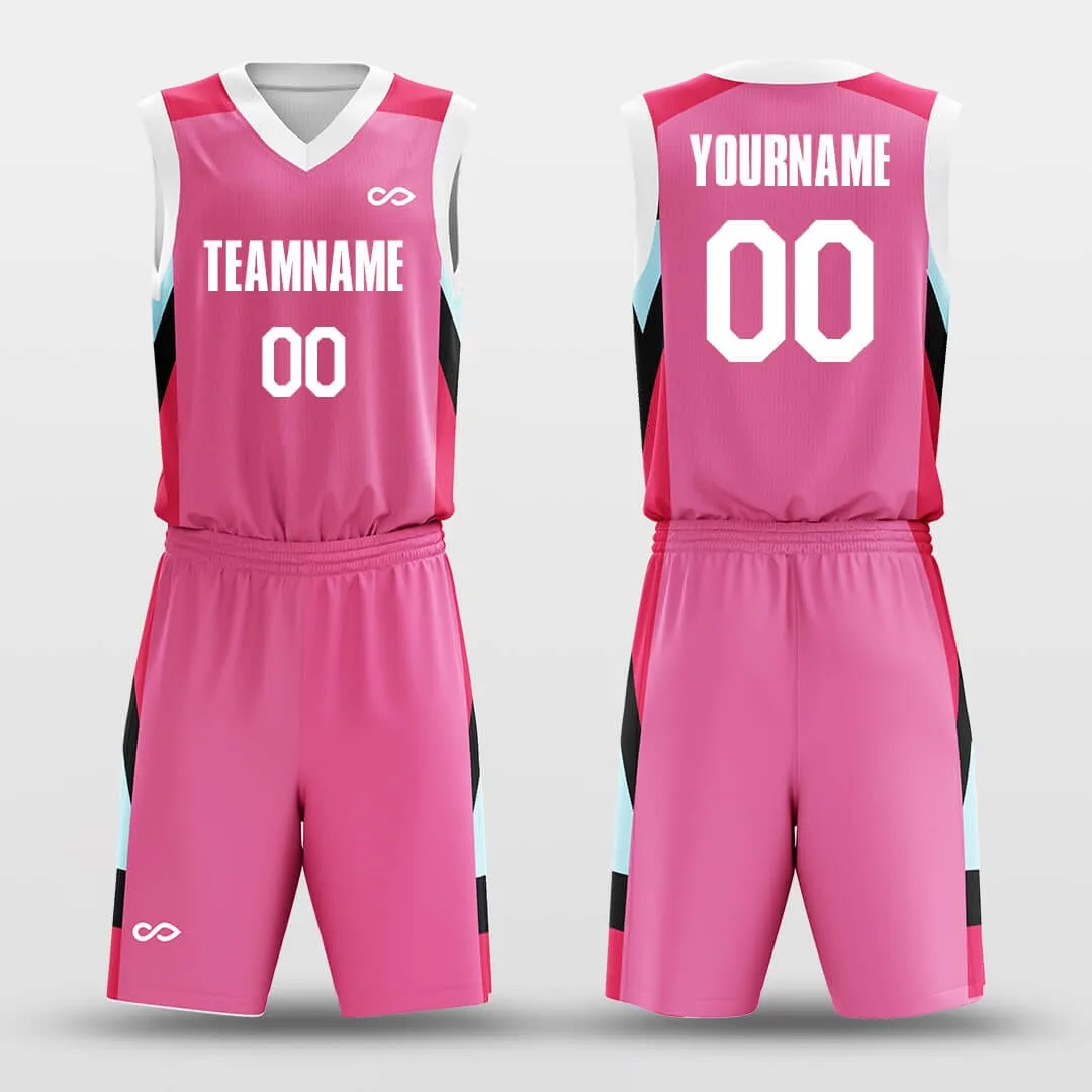 Pink Puzzle Pieces - Customized Basketball Jersey Set Design BK160617S