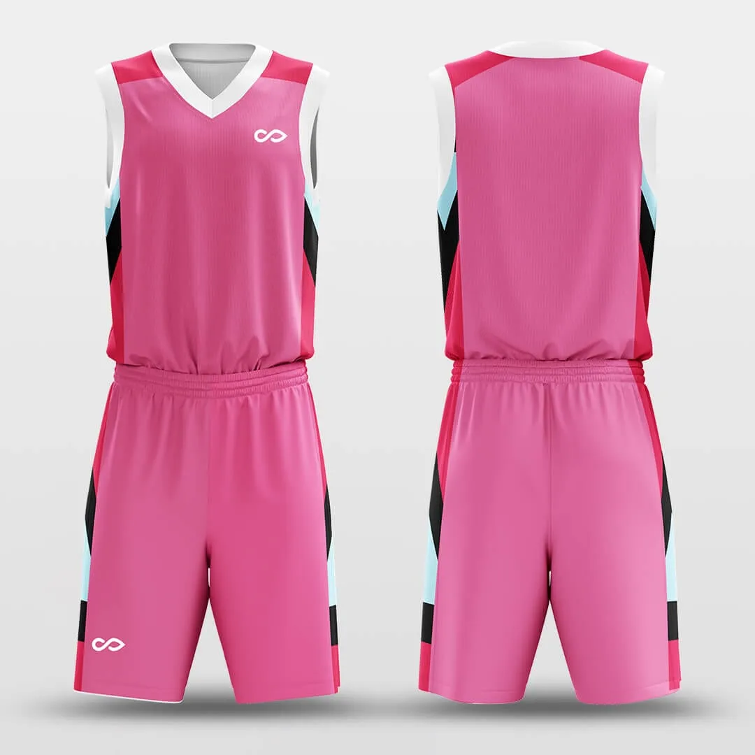 Pink Puzzle Pieces - Customized Basketball Jersey Set Design BK160617S