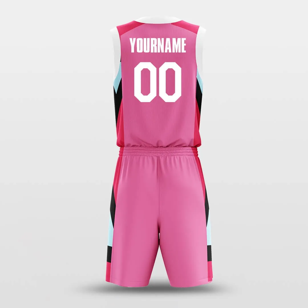 Pink Puzzle Pieces - Customized Basketball Jersey Set Design BK160617S