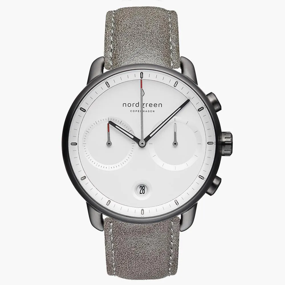 Pioneer | White Dial - Patina Grey Leather