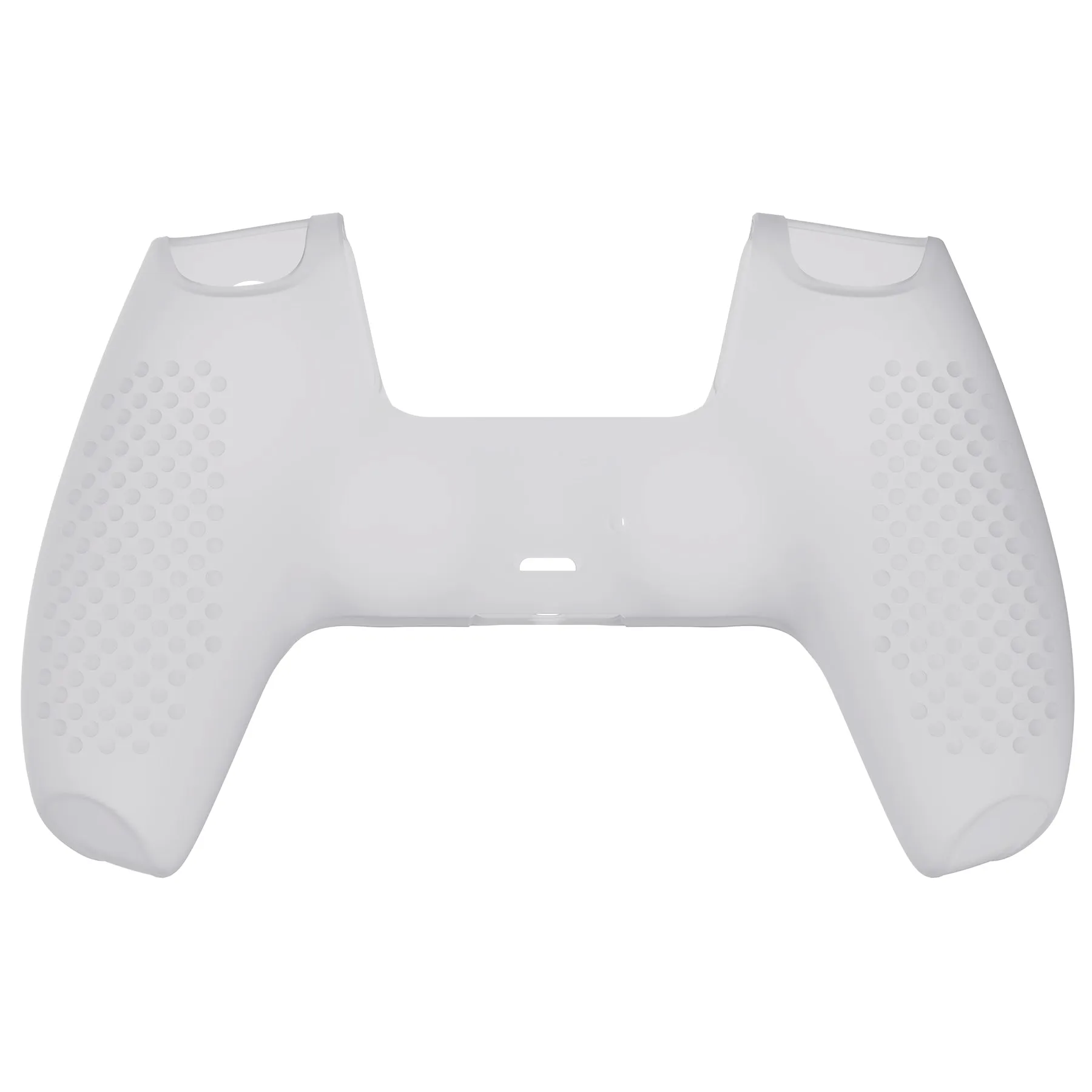 PlayVital Clear White 3D Studded Edition Anti-Slip Silicone Cover Skin for PS5 Controller, Soft Rubber Case for PS5 Controller with 6 Clear White Thumb Grip Caps - TDPF012