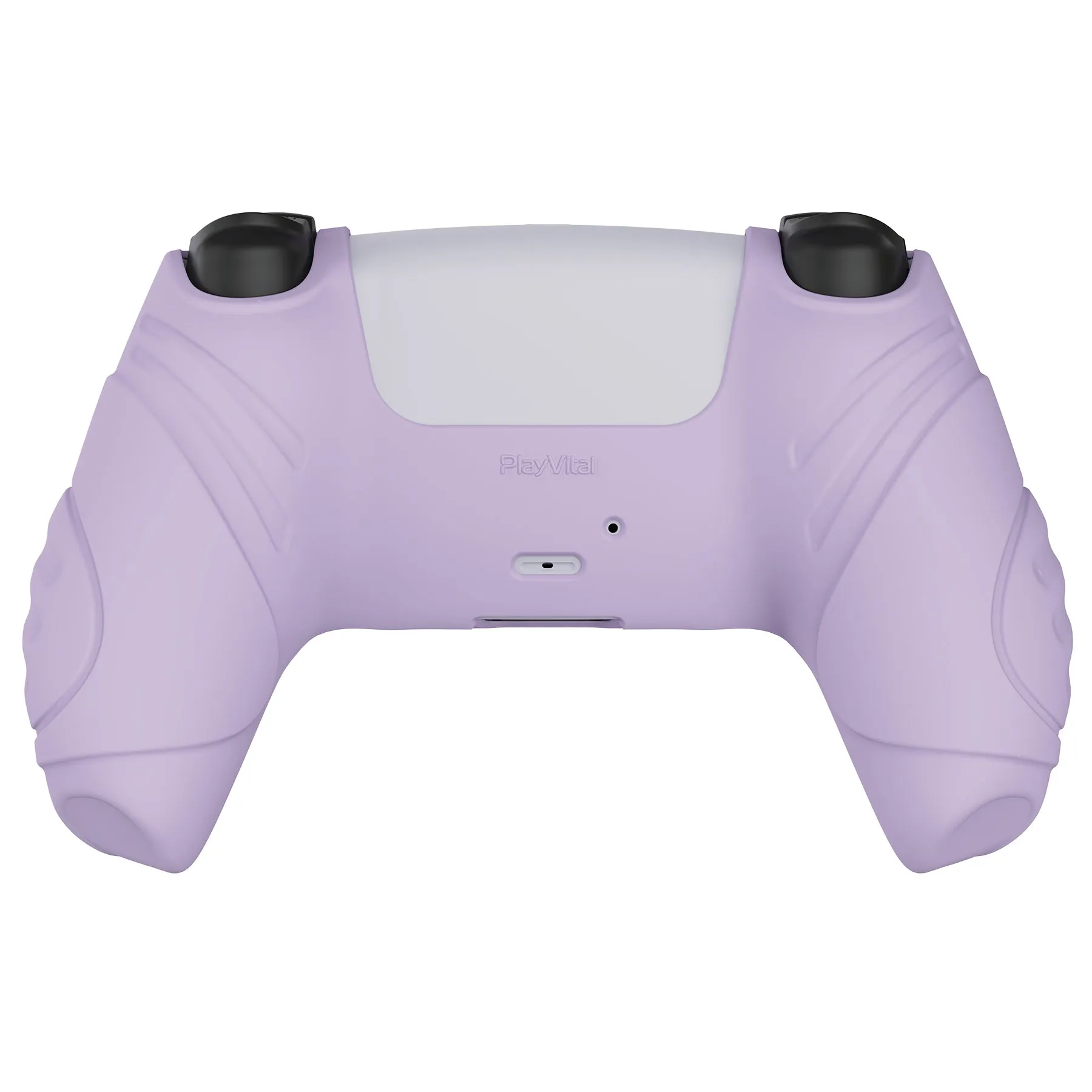 PlayVital Guardian Edition Mauve Purple Ergonomic Soft Anti-slip Controller Silicone Case Cover, Rubber Protector Skins with White Joystick Caps for PS5 Controller - YHPF009