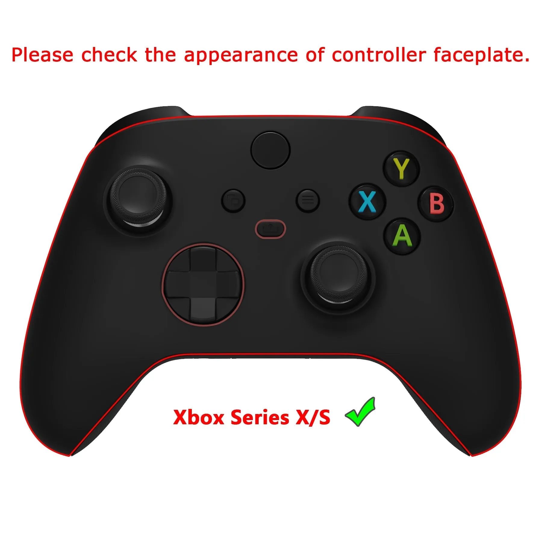 PlayVital Guardian Edition Red & Black Ergonomic Soft Anti-slip Controller Silicone Case Cover, Rubber Protector Skins with Black Joystick Caps for Xbox Series S and Xbox Series X Controller - HCX3012