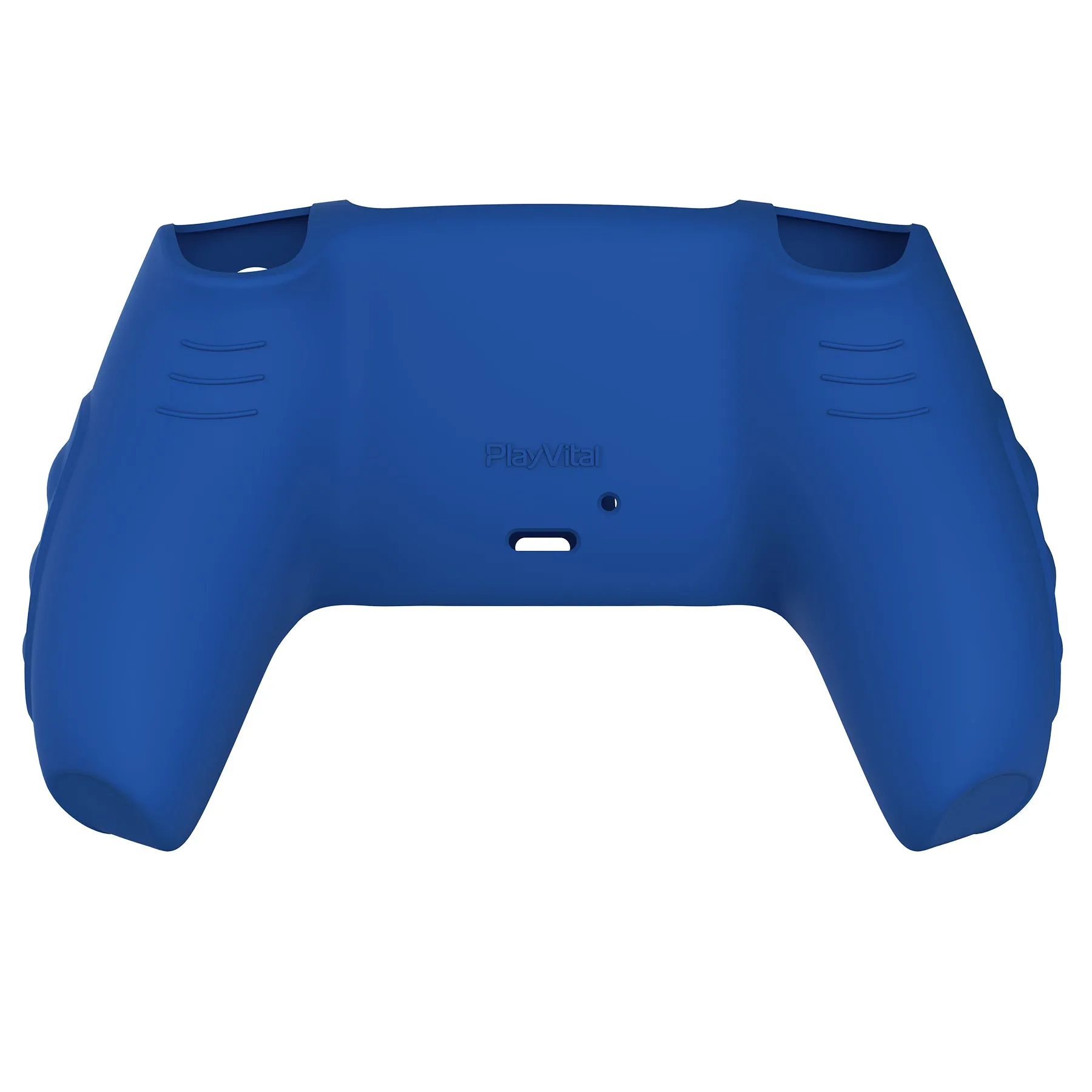 PlayVital Knight Edition Passion Blue & Black Two Tone Anti-Slip Silicone Cover Skin for Playstation 5 Controller, Soft Rubber Case for PS5 Controller with Thumb Grip Caps - QSPF007